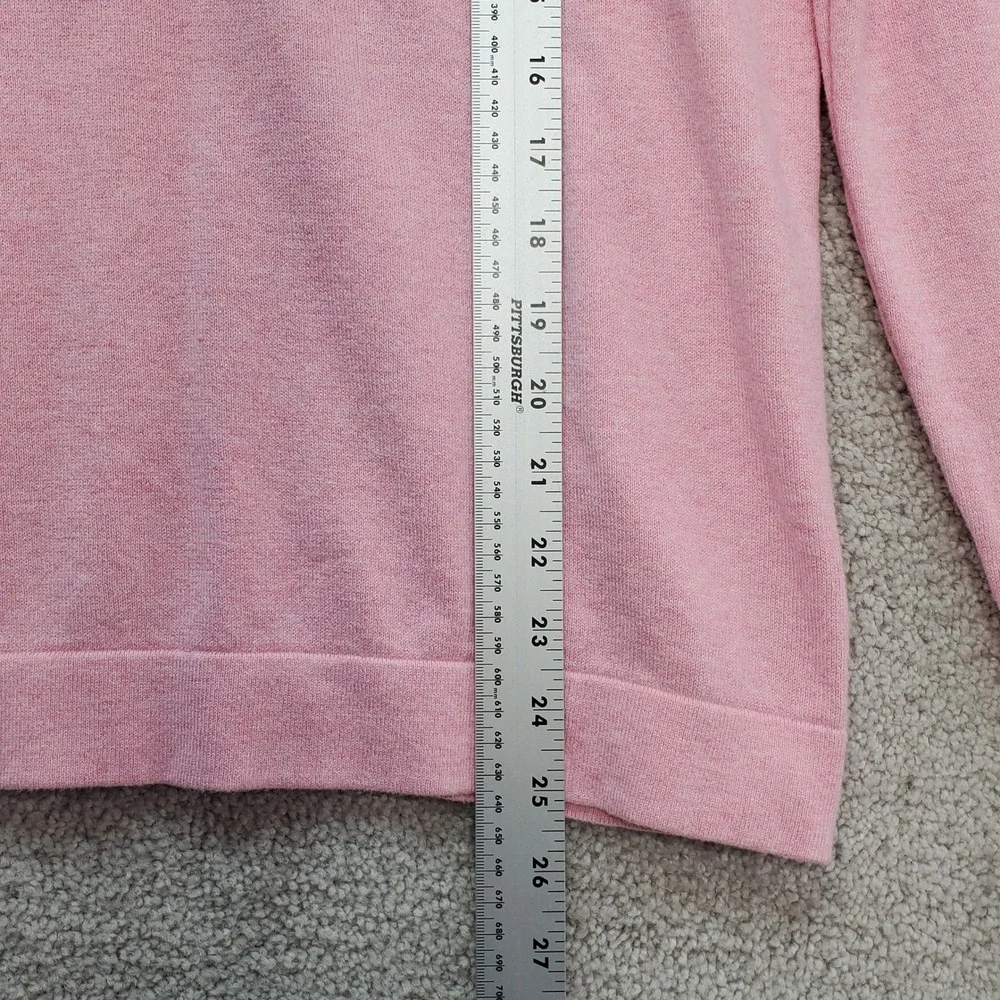J.Crew Sweater Womens Medium Pink Cotton Long Sleeve Ruffle Neck Keyhole Back - Picture 8 of 10